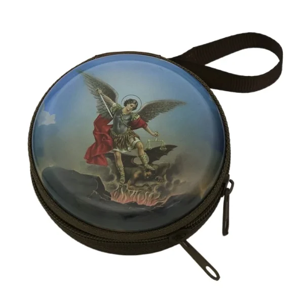Catholic Rosary Box Pendant BoxCoin Purse Packaging Tin BoxStorage Case, Zipper Bag Luggage Charm