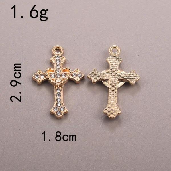 Wholesale Zinc Alloy Rhinestone Cross Pendant Charm DIY Necklace Bracelet Jewelry Accessories