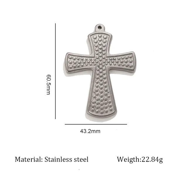 Wholesale Stainless Steel Cross Pendant Charm Necklace DIY Jewelry Accessories Unisex