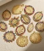 Wholesale Stainless Steel Gold Plated Colorful Rhinestone Oval Pendant Charm Set Vintage DIY Jewelry Accessories
