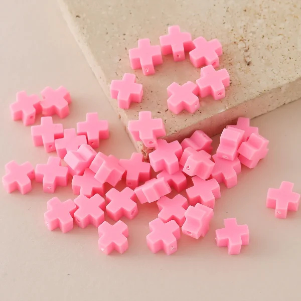Wholesale Acrylic Cross Beads Colorful DIY Bracelet Necklace Making Jewelry Accessories