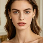 Wholesale Copper Gold Plated Oval Character Avatar Zircon Stud Earrings Retro Geometric Jewelry - Image 3
