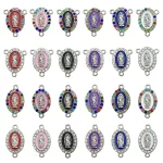 Hot-Selling Three-Way Religious Bracelet Necklace Center Piece Virgin Mary Colorful Inlaid Oval Holiday Gift Alloy Jewelry - Image 4