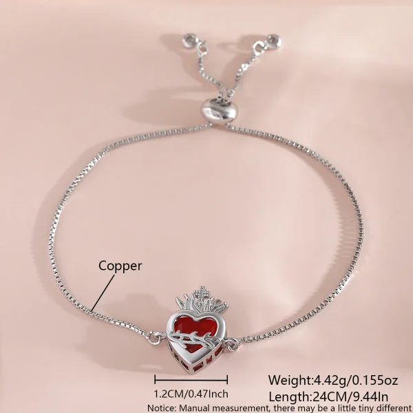 Wholesale Zinc Alloy Rhinestone Pendant Charm Bracelet Sweet Heart Cross Crown Jewelry Accessories