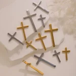 Wholesale Stainless Steel Cross Pendant Charm DIY Jewelry Accessories Gold Color Silver Color - Image 2