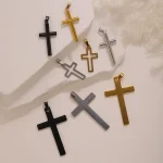 Wholesale Stainless Steel Cross Pendant Charm Necklace DIY Jewelry Accessories Unisex - Image 3