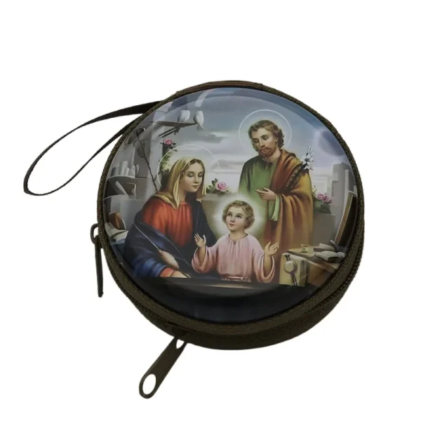 Catholic Rosary Box Pendant BoxCoin Purse Packaging Tin BoxStorage Case, Zipper Bag Luggage Charm