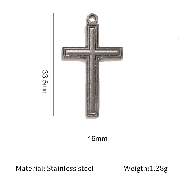 Wholesale Stainless Steel Cross Pendant Charm DIY Necklace Jewelry Accessories Punk Style Unisex