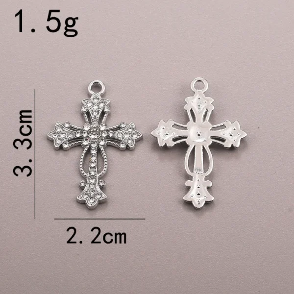 Wholesale Zinc Alloy Rhinestone Cross Pendant Charm DIY Necklace Bracelet Jewelry Accessories