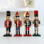 Wholesale 16cm Wooden Nutcracker King Soldier Figurine Desktop Christmas Decoration Holiday Gift