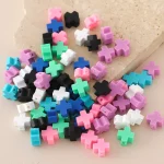 Wholesale Acrylic Cross Beads Colorful DIY Bracelet Necklace Making Jewelry Accessories