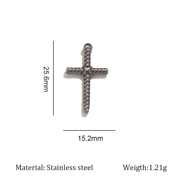 Wholesale Stainless Steel Cross Pendant Charm DIY Necklace Jewelry Accessories Punk Style Unisex