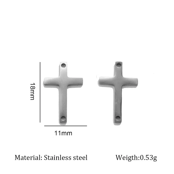 Wholesale Stainless Steel Cross Pendant Charm Necklace DIY Jewelry Accessories Unisex