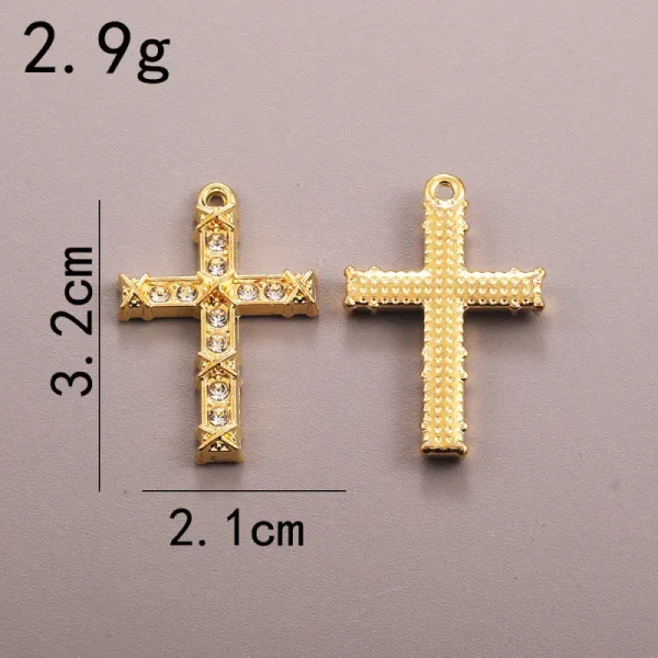 Wholesale Zinc Alloy Rhinestone Cross Pendant Charm DIY Necklace Bracelet Jewelry Accessories