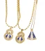 Wholesale 18K Gold Plated Zinc Alloy Rhinestone Crown Pendant Necklace Religious Pearl Jewelry Christmas Gift