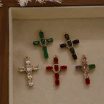 Wholesale Zinc Alloy Rhinestone Cross Pendant Charm Necklace DIY Jewelry Accessories Punk European American Style - Image 4