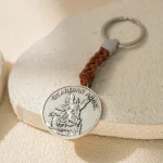 Wholesale Zinc Alloy Guardian Angel Keychain Leather Hanging Ring Accessory Catholic Gift - Image 2