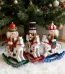 Wholesale 28CM Wooden Christmas Nutcracker Snowman Rocking Horse Figurine Holiday Tabletop Decor Craft Gift