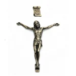 Mecrt Catholic Vintage Antique Bronze Jesus Corpus Figure Zinc Alloy Crucifix Parts with INRI for DIY Cross Ornament Wholesale