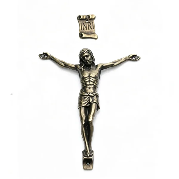 Mecrt Catholic Vintage Antique Bronze Jesus Corpus Figure Zinc Alloy Crucifix Parts with INRI for DIY Cross Ornament Who