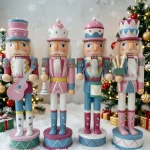 Wholesale Wooden Nutcracker Soldier Figurine Christmas Decoration Musical Instrument Gift