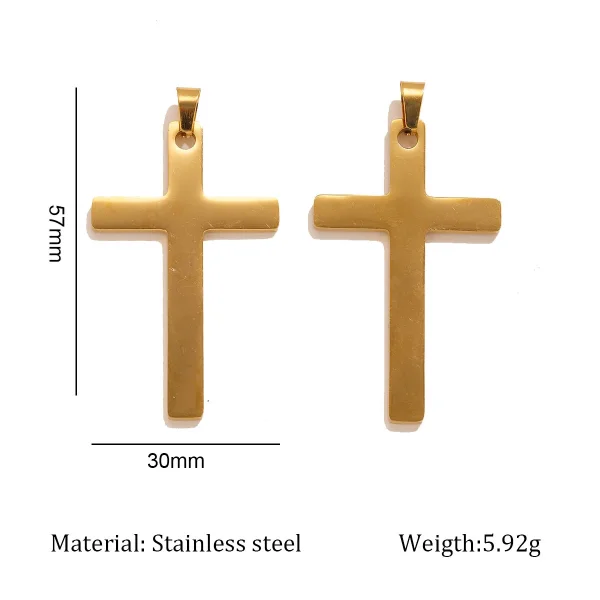 Wholesale Stainless Steel Cross Pendant Charm Necklace DIY Jewelry Accessories Unisex