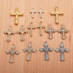 Wholesale Zinc Alloy Rhinestone Cross Pendant Charm DIY Necklace Bracelet Jewelry Accessories - Image 2