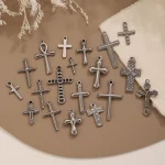 Wholesale Stainless Steel Cross Pendant Charm DIY Necklace Jewelry Accessories Punk Style Unisex