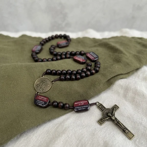 Wood Rosary With Portuguese Prayer Cards Our Lady of Aparecida Catholic Rosary Brazil Gift Rosario Catolico Religious Je