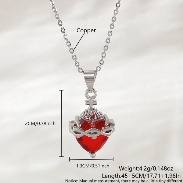 Wholesale Zinc Alloy Rhinestone Love Heart Pendant Necklace Gold Plated Fashion Jewelry
