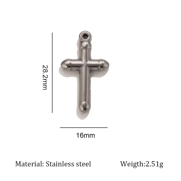 Wholesale Stainless Steel Cross Pendant Charm DIY Necklace Jewelry Accessories Punk Style Unisex