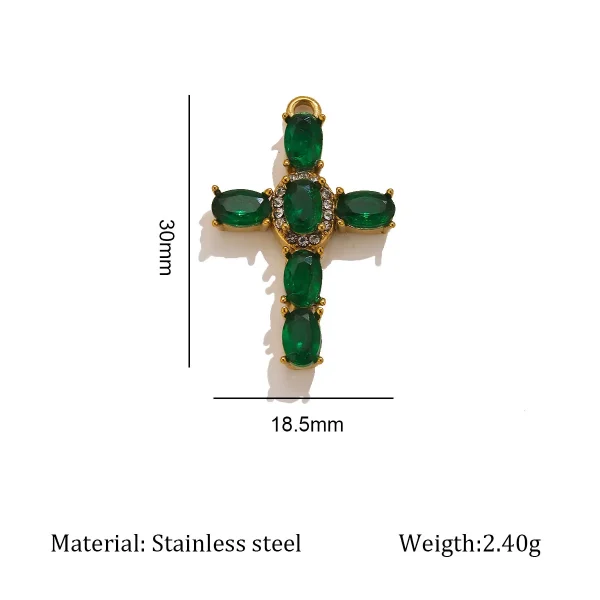 Wholesale Zinc Alloy Rhinestone Cross Pendant Charm Necklace DIY Jewelry Accessories Punk European American Style