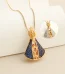 Wholesale Copper Alloy Virgin Mary Pendant Necklace Colorful Zircon Vintage Religious Jewelry