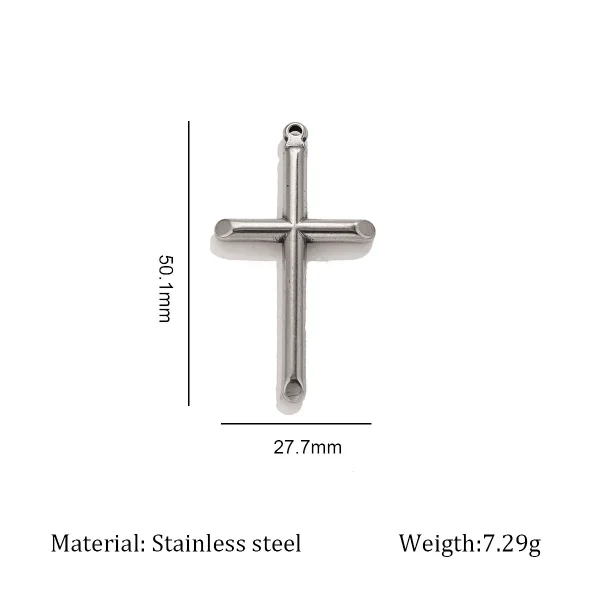 Wholesale Stainless Steel Cross Pendant Charm Necklace DIY Jewelry Accessories Unisex