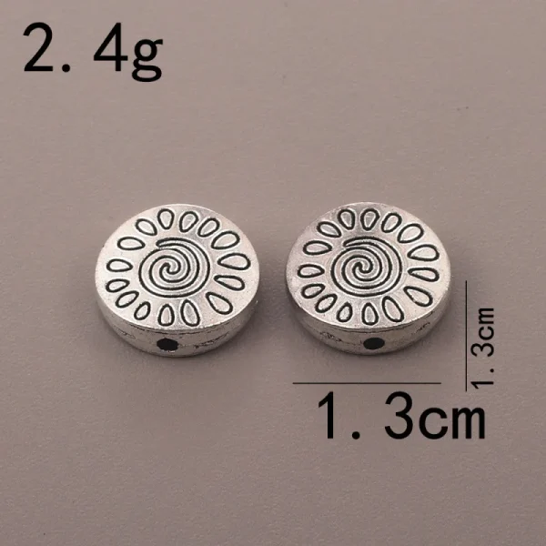 Wholesale Zinc Alloy Antique Silver Hollow Oval Spacer Beads Flat Beads DIY Bracelet Necklace Jewelry Making Accessories