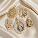 Wholesale Zinc Alloy Rhinestone Virgin Mary Pendant Charm Necklace DIY Jewelry Accessories Unisex