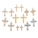 Wholesale Zinc Alloy Rhinestone Cross Pendant Charm DIY Necklace Bracelet Jewelry Accessories - Image 5