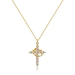 Wholesale Copper Alloy Rhinestone Cross Crown Pendant Necklace DIY Jewelry Accessories