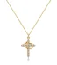 Wholesale Copper Alloy Rhinestone Cross Crown Pendant Necklace DIY Jewelry Accessories