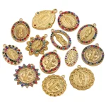 Wholesale Stainless Steel Gold Plated Colorful Rhinestone Oval Pendant Charm Set Vintage DIY Jewelry Accessories - Image 5