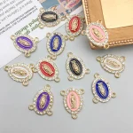 Wholesale Zinc Alloy Rhinestone Pendant Charm 3 Hole DIY Jewelry Accessories Gold Color - Image 4