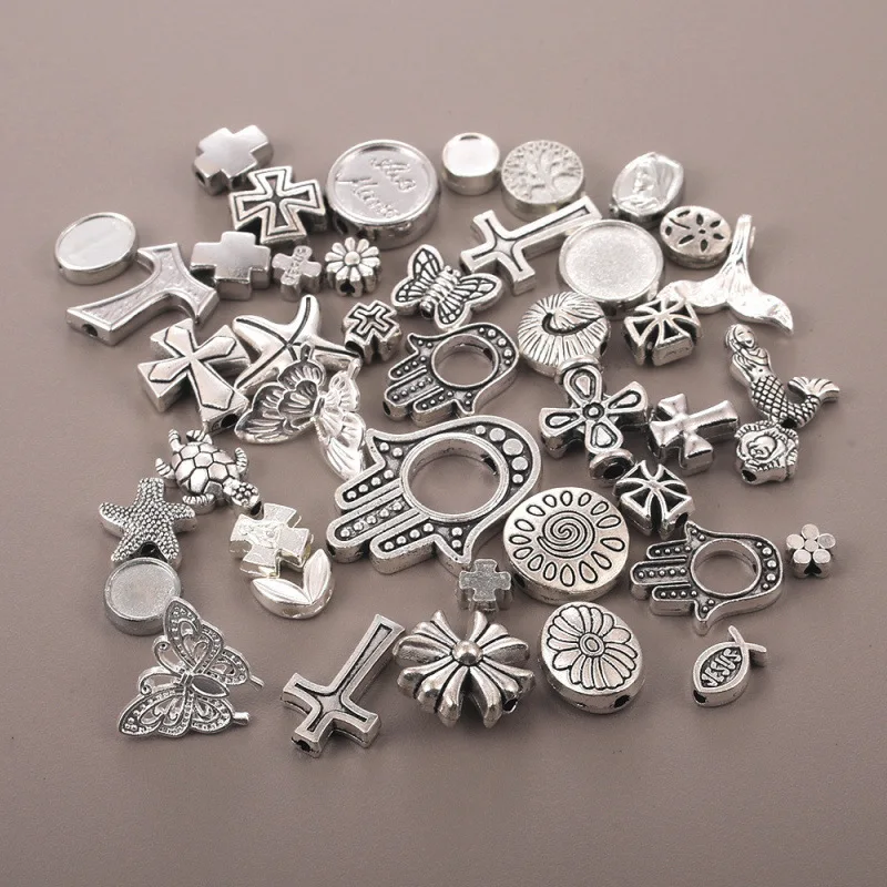 H47c84fe585b247188dc0fe9ed978ed47N Wholesale Zinc Alloy Antique Silver Hollow Oval Spacer Beads Flat Beads DIY Bracelet Necklace Jewelry Making Accessories - Image 1