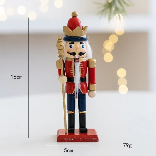 Wholesale 16cm Wooden Nutcracker King Soldier Figurine Desktop Christmas Decoration Holiday Gift