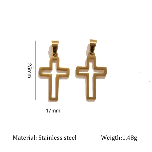 Wholesale Stainless Steel Cross Pendant Charm Necklace DIY Jewelry Accessories Unisex