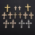 Wholesale Zinc Alloy Rhinestone Cross Pendant Charm DIY Necklace Bracelet Jewelry Accessories - Image 3