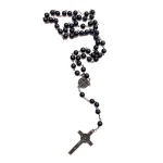 Our Lady Medal Glass Beaded Catholic Rosary Necklace Saint Benedict Communion Rosary Prayer Beads Wholesale - Image 5