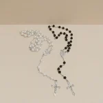 Our Lady Medal Imitation Pearl Glass Beaded Catholic Rosary Necklace Communion Rosary Prayer Beads Wholesale - Image 2
