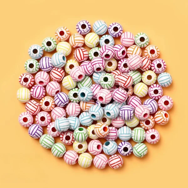 Wholesale Acrylic Sports Ball Beads DIY Jewelry Making Bracelet Necklace Craft Supplies