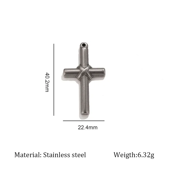 Wholesale Stainless Steel Cross Pendant Charm Necklace DIY Jewelry Accessories Unisex