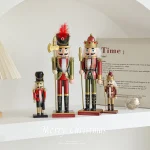 Wholesale Wooden Nutcracker Soldier Figurine Christmas Tabletop Decor Home Decoration Craft Gift